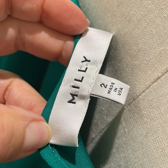 Molly Silk Butterfly Sleeve Green Blouse Sz 2 - Picture 4 of 6